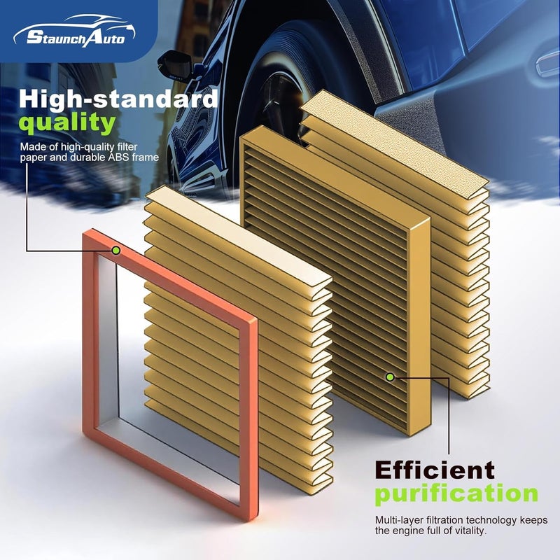 StaunchAuto Engine & Cabin Air Filter for Nissan Pathfinder 3.5L 2022-2026, INFINITI QX60 3.5L 2022-2026 Air filter for Car Replacement 272775NA1A 16546-6TA0A Automotive Accessories-2 Pack - Image 3